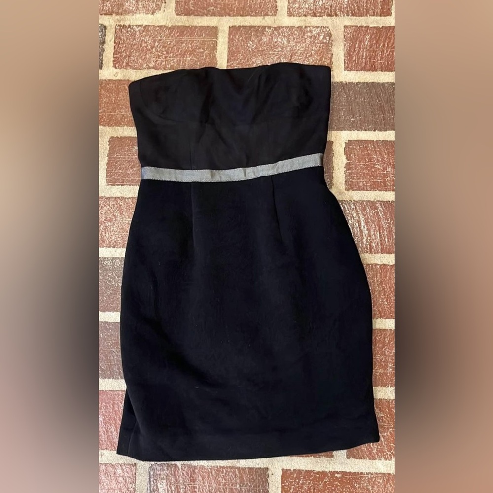 BCBGeneration Sz 2 Black Dress w/Gray Accent - Picture 5 of 8
